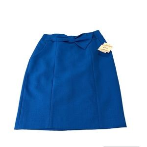 Anne Klein Bizet Blue pencil skirt with pockets and adorable bow detail